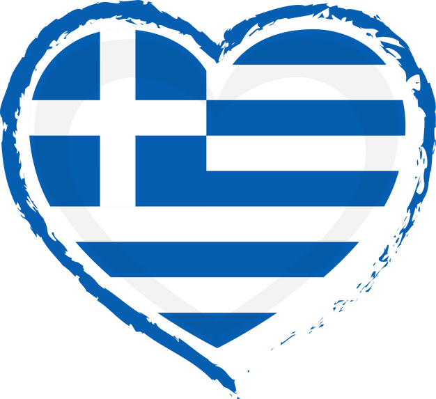 Greece Flag Heart